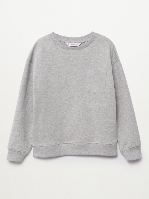 

Mango Kids Boys Grey Melange Solid Sweatshirt