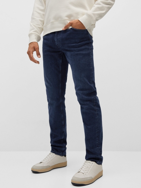 

MANGO MAN Navy Blue Patrick Slim Fit Light Fade Stretchable Jeans