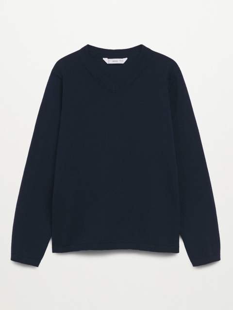 

Mango Kids Boys Navy Blue Solid Pullover