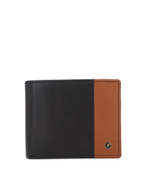 

Van Heusen Men Black Colourblocked Leather Two Fold Wallet