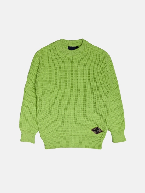 

CHIMPRALA Girls Green Solid Woolen Pullover