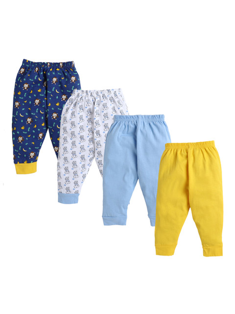 

BUMZEE Pack Of 4 Boys Multicoloured Cotton Track Pants, Multi