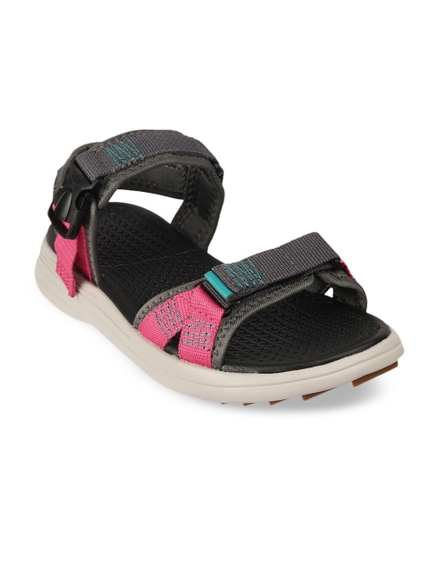 

Vento Unisex Grey & Pink Solid Sports Sandals