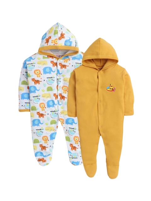 

BUMZEE Pack Of 2 Boys Sleepsuit, Yellow