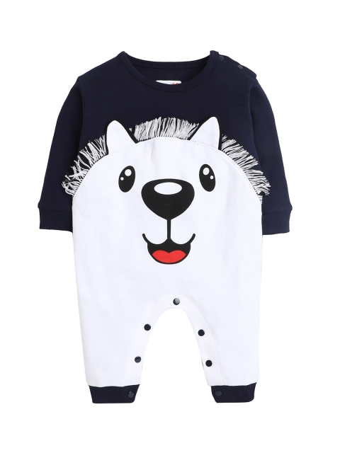 

BUMZEE Boys Navy Blue & White Cotton Sleepsuit