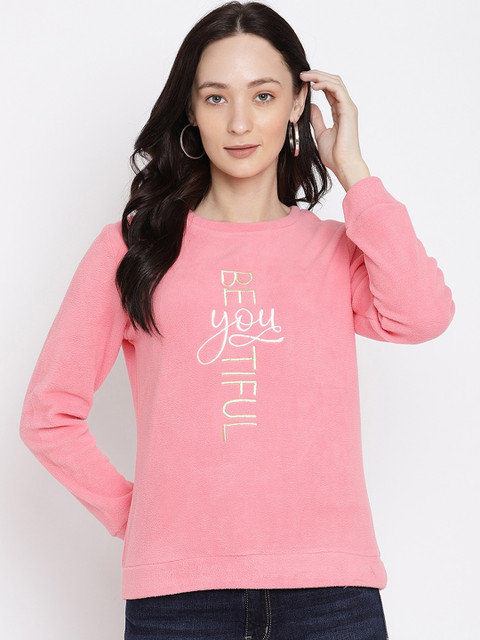 

METTLE Women Pink Printed Sweatshirt
