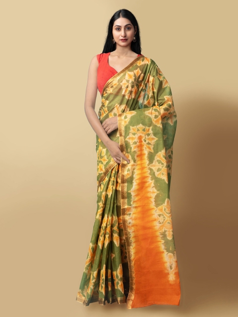 

Unnati Silks Women Multicoloured Pure Shibori Cotton Saree, Multi