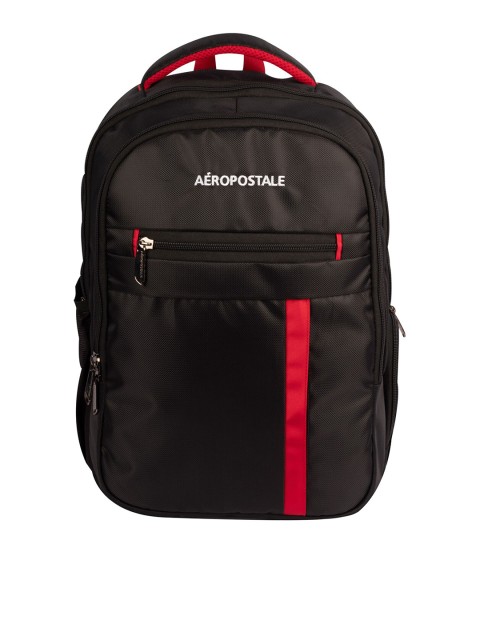 

Aeropostale Unisex Black & Red Solid Padded Medium Backpack