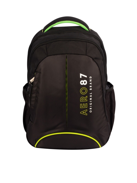 

Aeropostale Unisex Black & Green Typography Printed Padded Medium Backpack