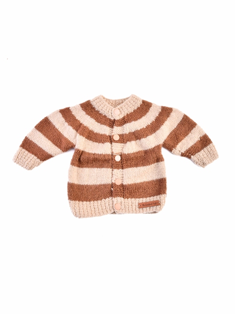 

The Original Knit Unisex Kids Beige & Brown Striped Pullover