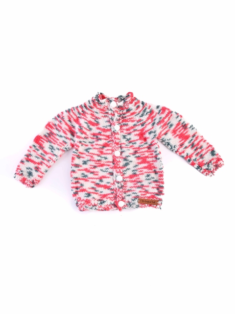 

The Original Knit Unisex Kids Pink & White Striped Cardigan