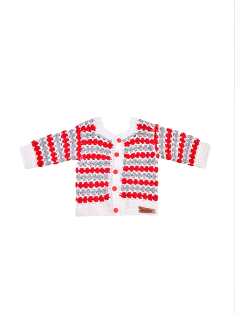 

The Original Knit Unisex Kids Red & White Striped Cardigan