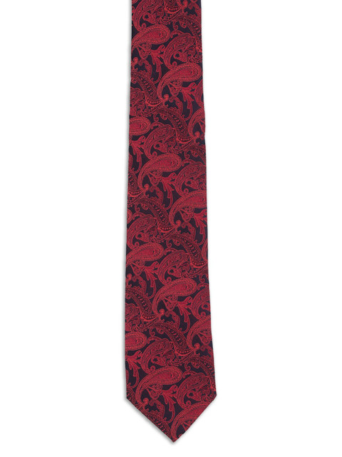 

Van Heusen Men Maroon & Black Printed Broad Tie