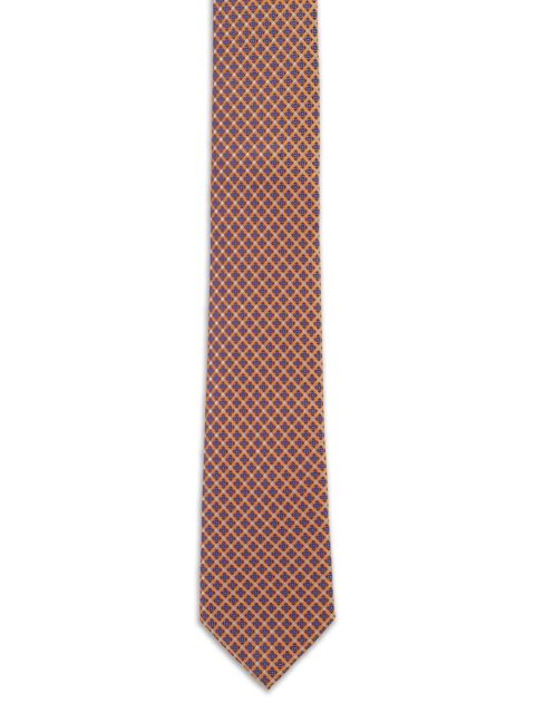 

Van Heusen Men Orange & Navy Blue Geometric Printed Broad Tie