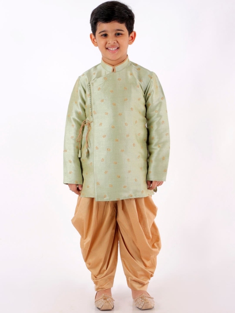 

YK Boys Green Angrakha Kurta with Dhoti Pants