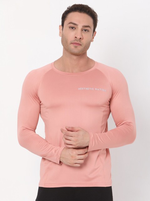 

AESTHETIC NATION Men Peach-Coloured Loose T-shirt