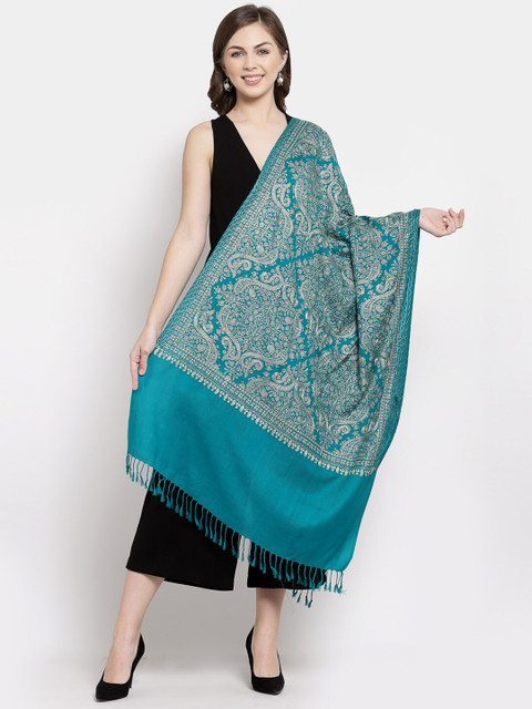 

Pashtush Women Blue & Grey Embroidered Stole