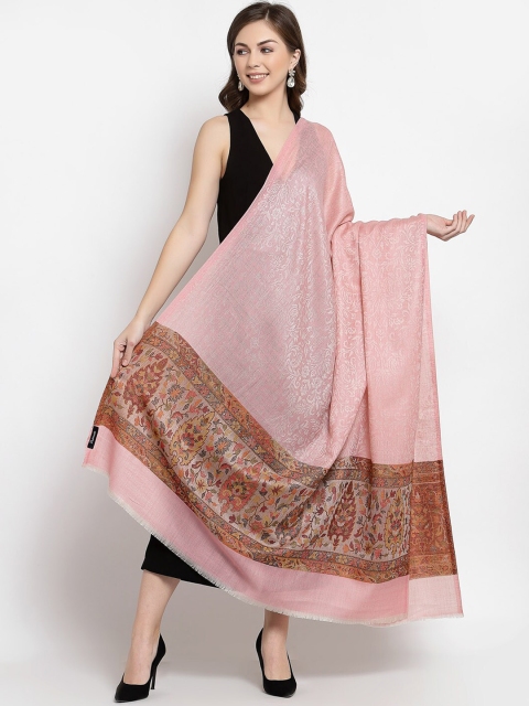 

Pashtush Women Pink & Brown Woven Design Shawl