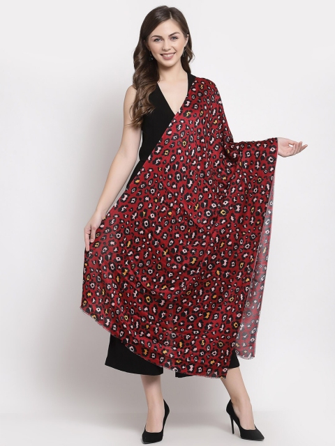 

Pashtush Women Maroon & Pink Printed Stole