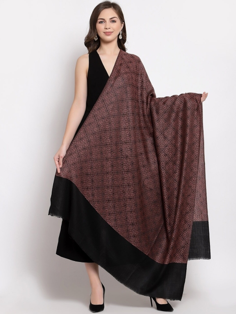 

Pashtush Women Black & Pink Woven Design Shawl