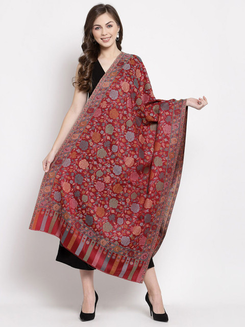 

Pashtush Women Red & Grey Woven Design Stole