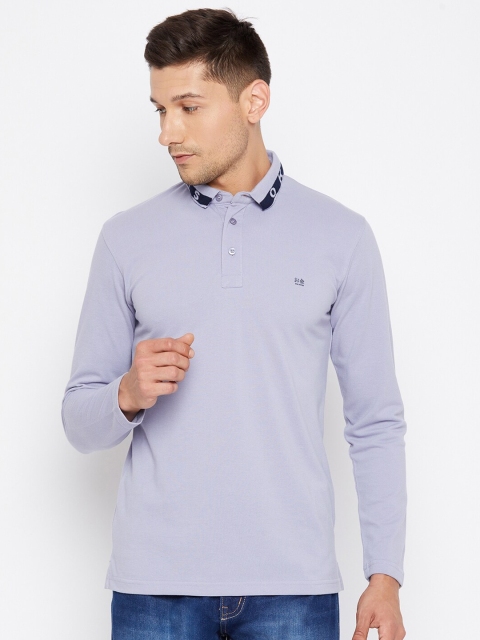 

Okane Men Purple Cotton Polo Collar T-shirt