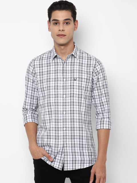 

Allen Solly Men White & Black Slim Fit Opaque Checked Cotton Casual Shirt