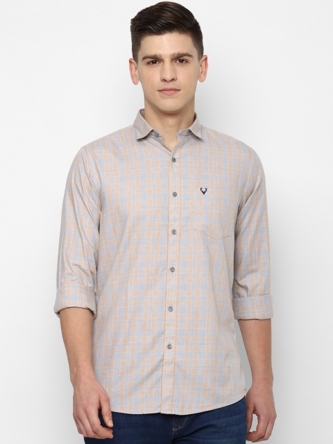 

Allen Solly Men Beige Slim Fit Opaque Checked Casual Shirt