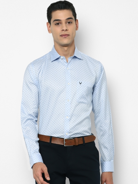 

Allen Solly Men Blue Slim Fit Printed Pure Cotton Formal Shirt