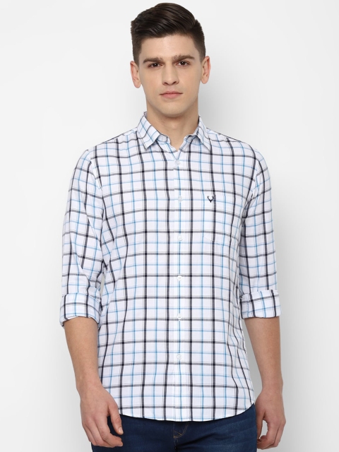 

Allen Solly Men White Slim Fit Opaque Checked Cotton Casual Shirt