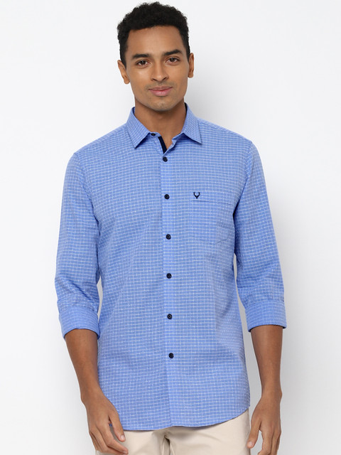 

Allen Solly Men Blue Slim Fit Checked Casual Shirt