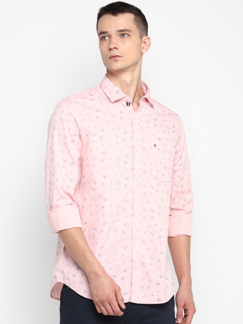 

Turtle Men Peach-Coloured Slim Fit Opaque Printed Casual Shirt