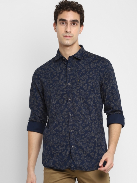 

Turtle Men Navy Blue Slim Fit Floral Opaque Printed Casual Shirt