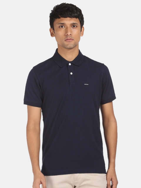 

Arrow Sport Men Navy Blue Pure Cotton Polo Collar Pure Cotton T-shirt