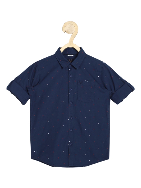 

Allen Solly Junior Boys Navy Blue Opaque Printed Casual Shirt