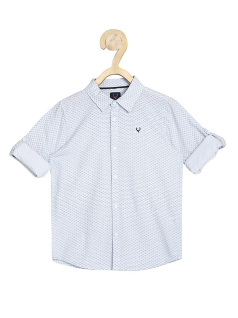 

Allen Solly Junior Boys Blue Opaque Printed Pure Cotton Casual Shirt