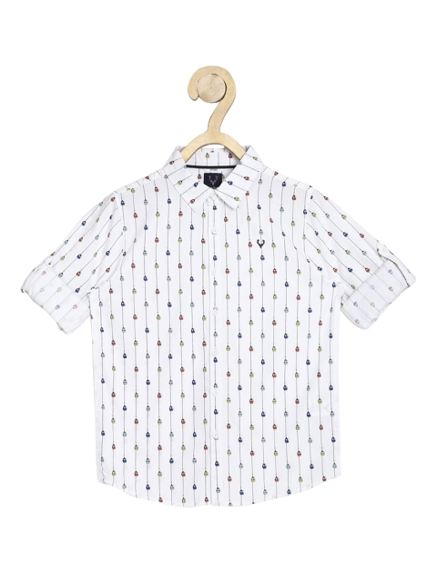 

Allen Solly Junior Boys White Opaque Striped Cotton Casual Shirt