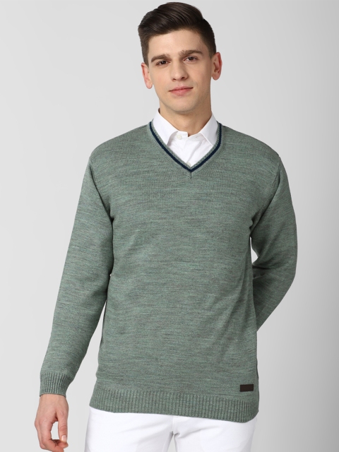 

Peter England Casuals Men Green & Navy Blue Pullover Sweater