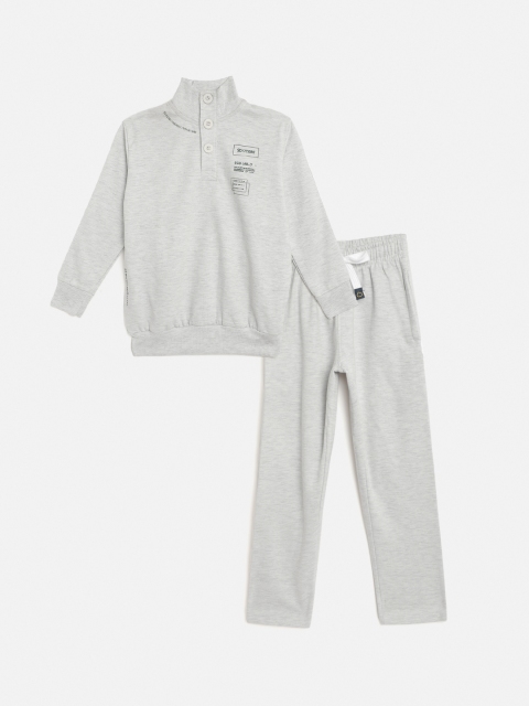 

Sweet Dreams Boys Grey Melange Solid Tracksuit