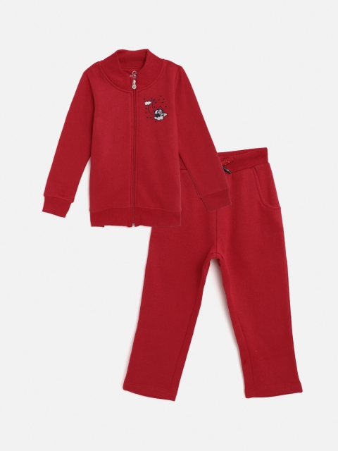 

Sweet Dreams Girls Red Solid Tracksuit