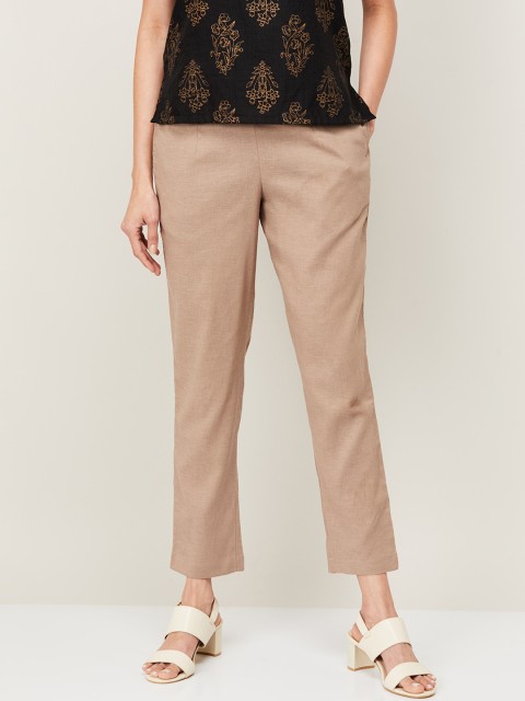 

Melange by Lifestyle Women Brown Cotton Trousers