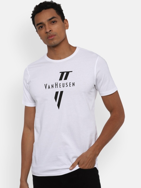 

Van Heusen Men White Typography Printed T-shirt
