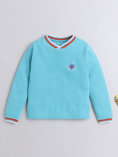 

Ed-a-Mamma Boys Blue V-Neck Applique T-shirt