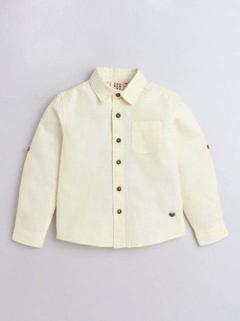 

Ed-a-Mamma Boys Yellow Premium Opaque Casual Shirt