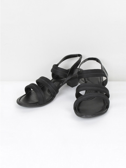 

max Women Black PU Block Sandals