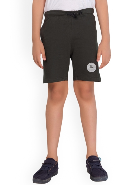 

ORANGE PUMPKKIN Boys Olive Green Slim Fit Regular Shorts