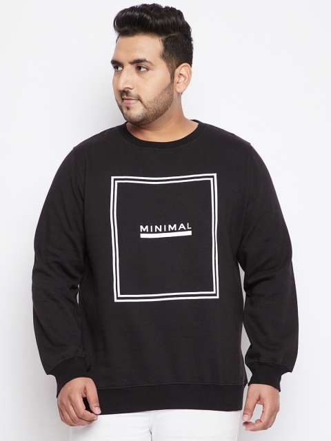 

bigbanana Men Black Printed Pure Cotton Sweatshirt
