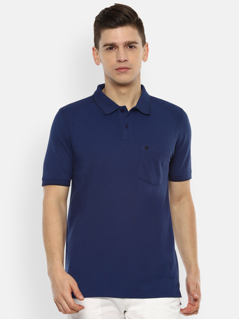 

Louis Philippe Men Navy Blue Polo Collar Pockets T-shirt