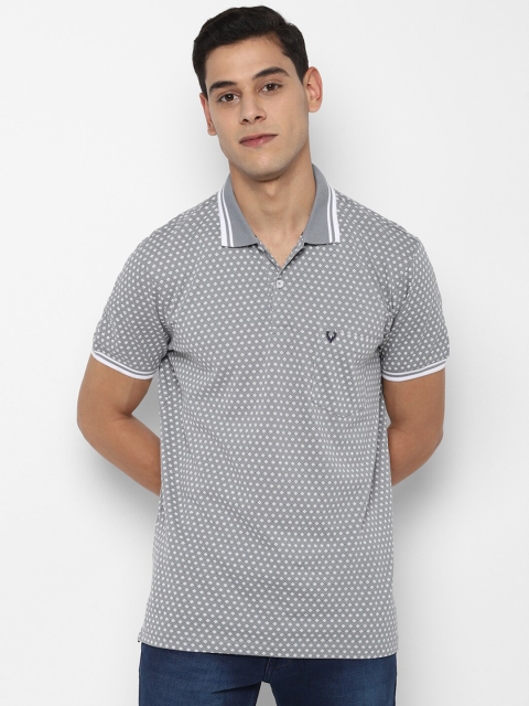 

Allen Solly Men Grey Printed Polo Collar Pockets T-shirt