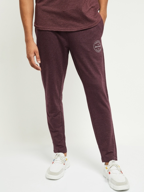 

Max Men Maroon Solid Track Pants
